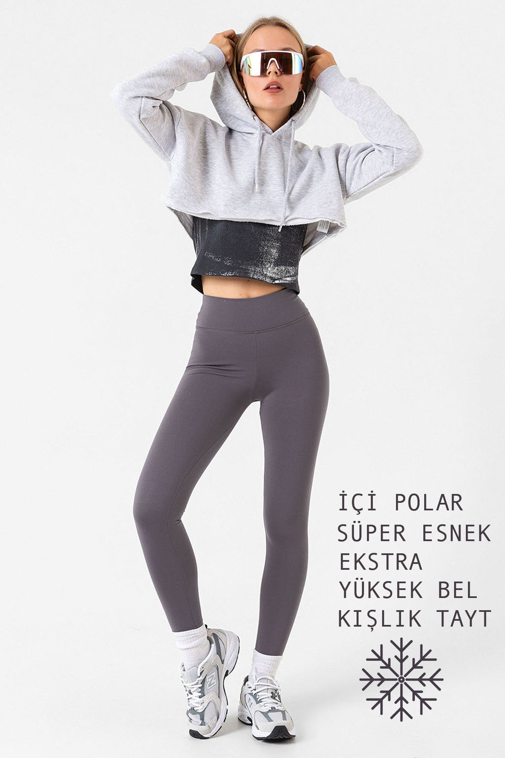 Yüksek Bel İçi Polar Tayt