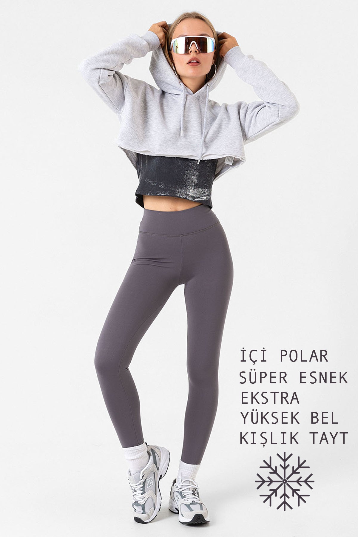 Yüksek Bel İçi Polar Tayt