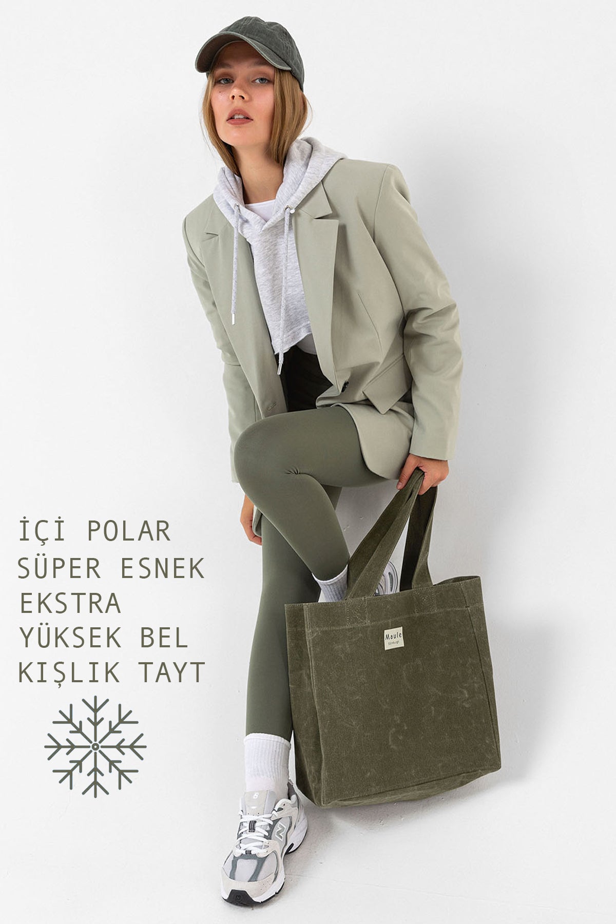 Yüksek Bel İçi Polar Tayt