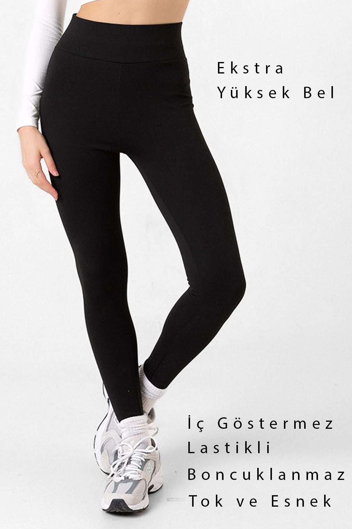 Ekstra Yüksek Bel Örme Tayt
