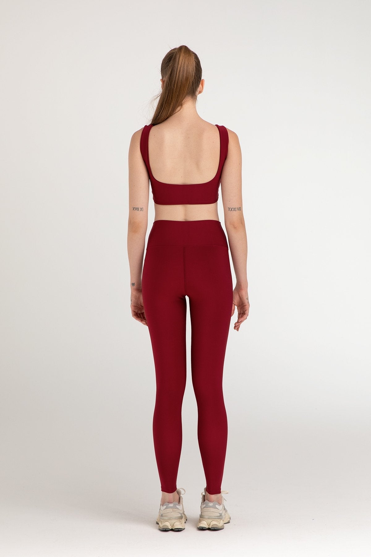 Bordo Toparlayıcı Spor Tayt