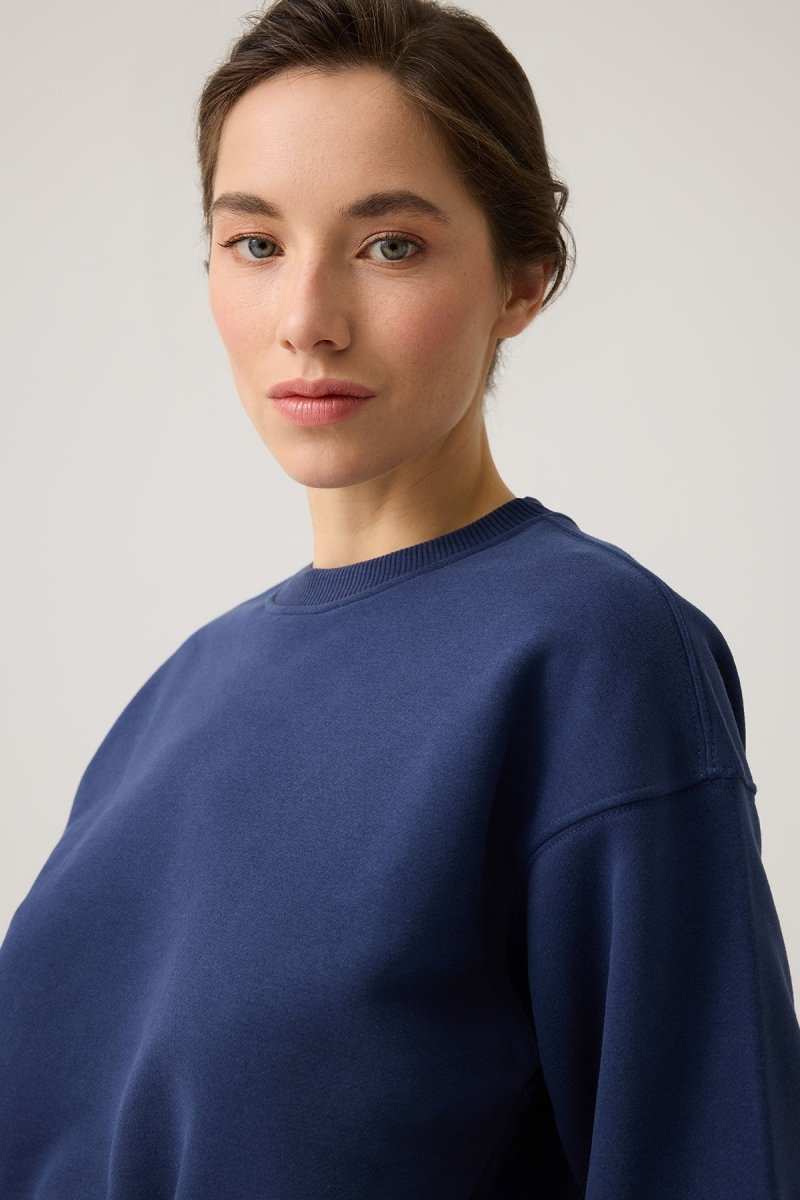Beli Büzgülü Kısa Sweatshirt