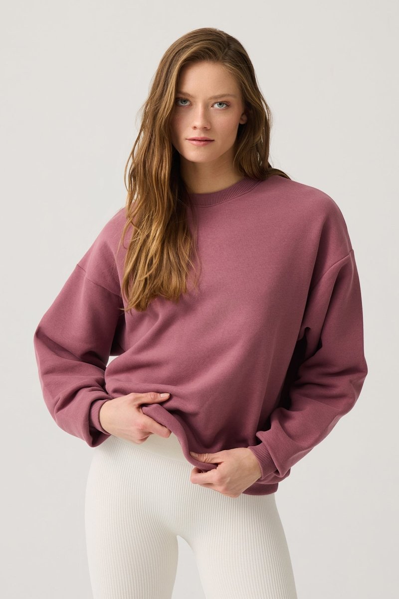 Bisiklet Yaka Bol Sweatshirt