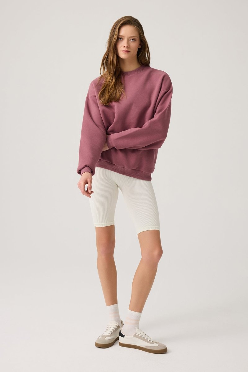 Bisiklet Yaka Bol Sweatshirt
