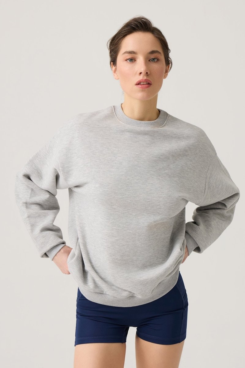 Bisiklet Yaka Bol Sweatshirt