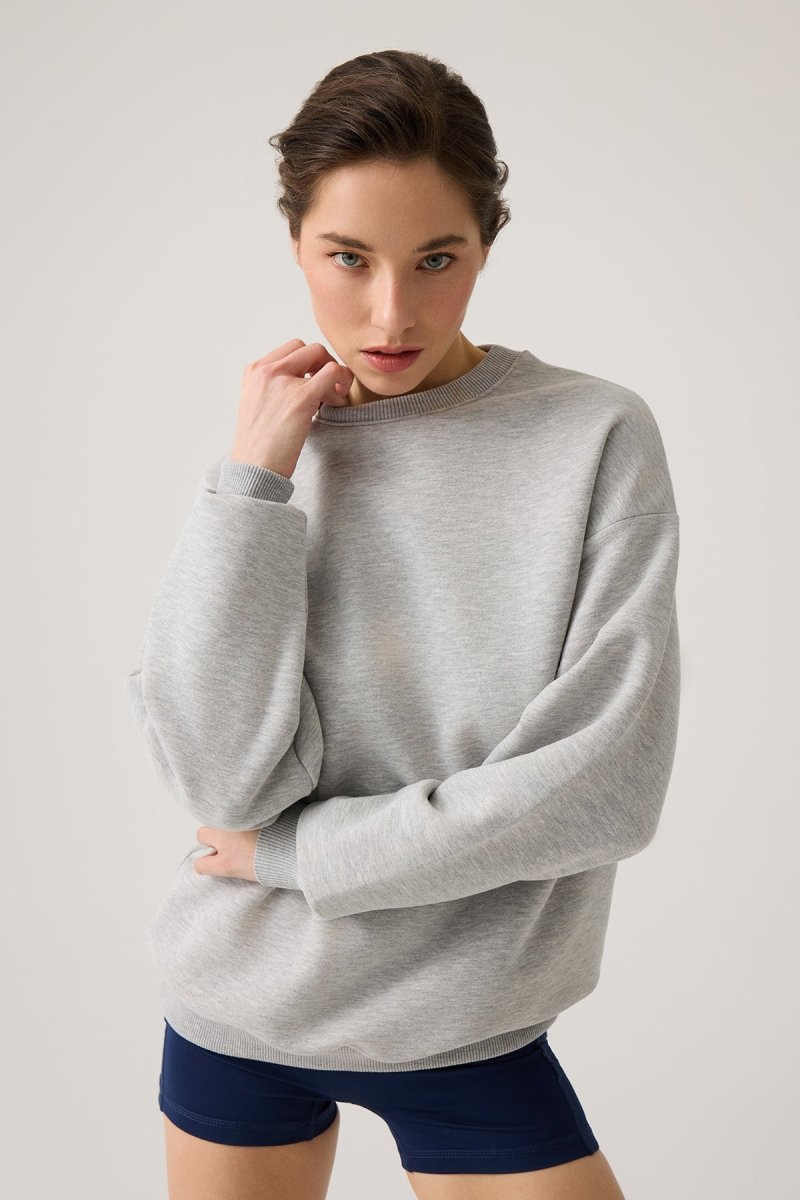 Bisiklet Yaka Bol Sweatshirt