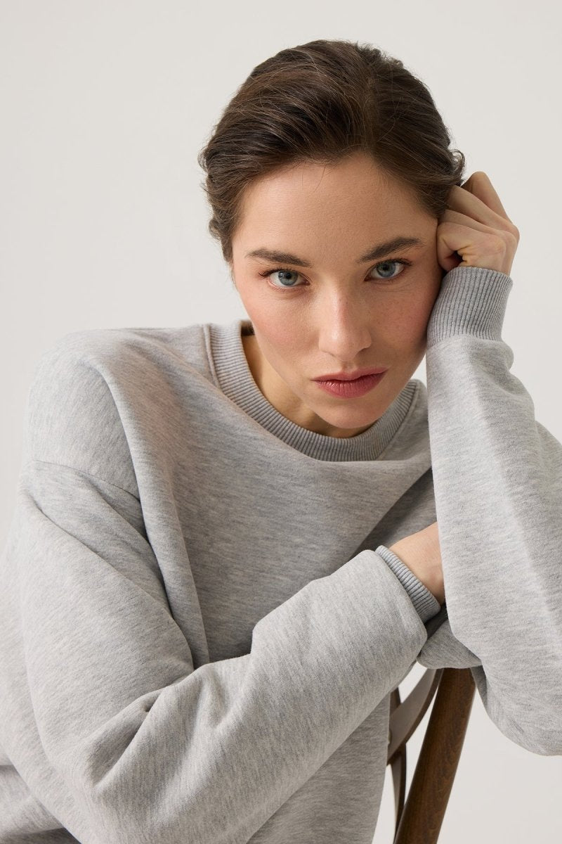 Bisiklet Yaka Bol Sweatshirt