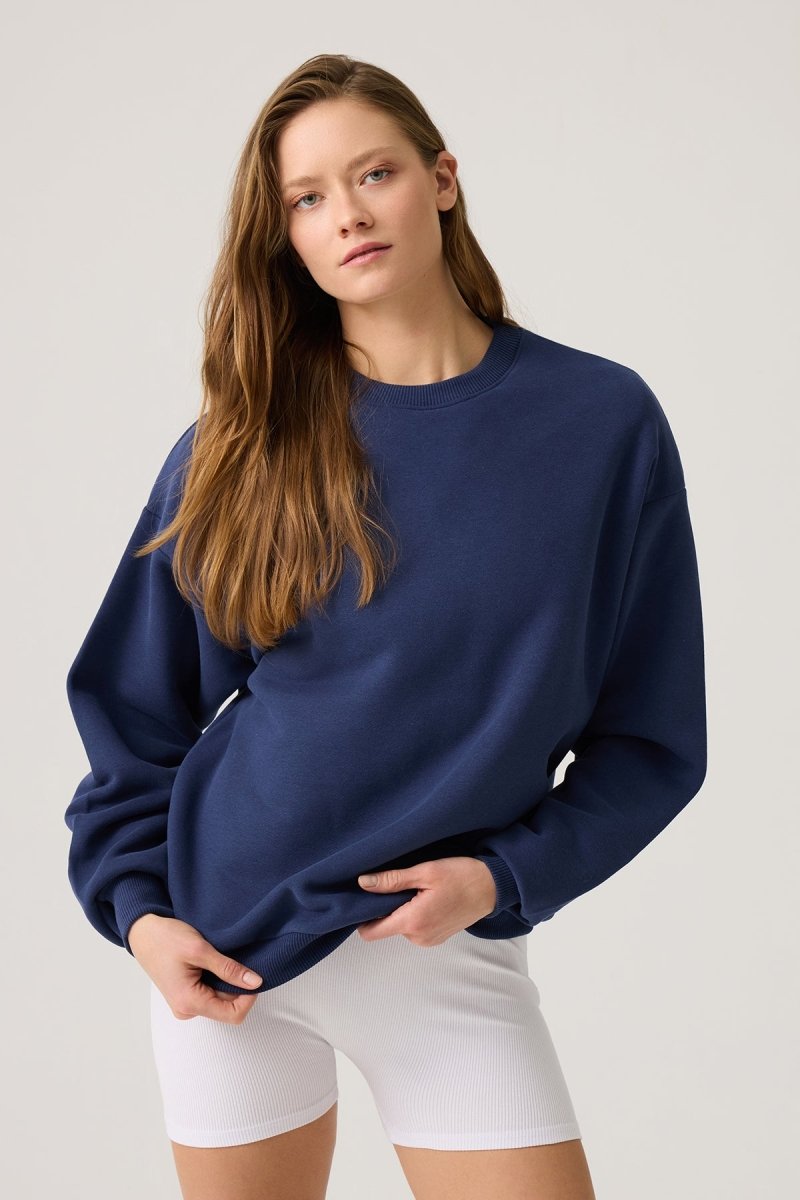 Bisiklet Yaka Bol Sweatshirt