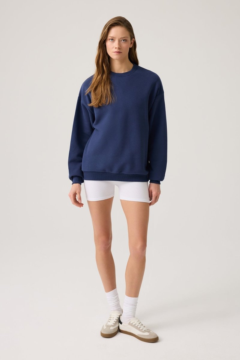 Bisiklet Yaka Bol Sweatshirt