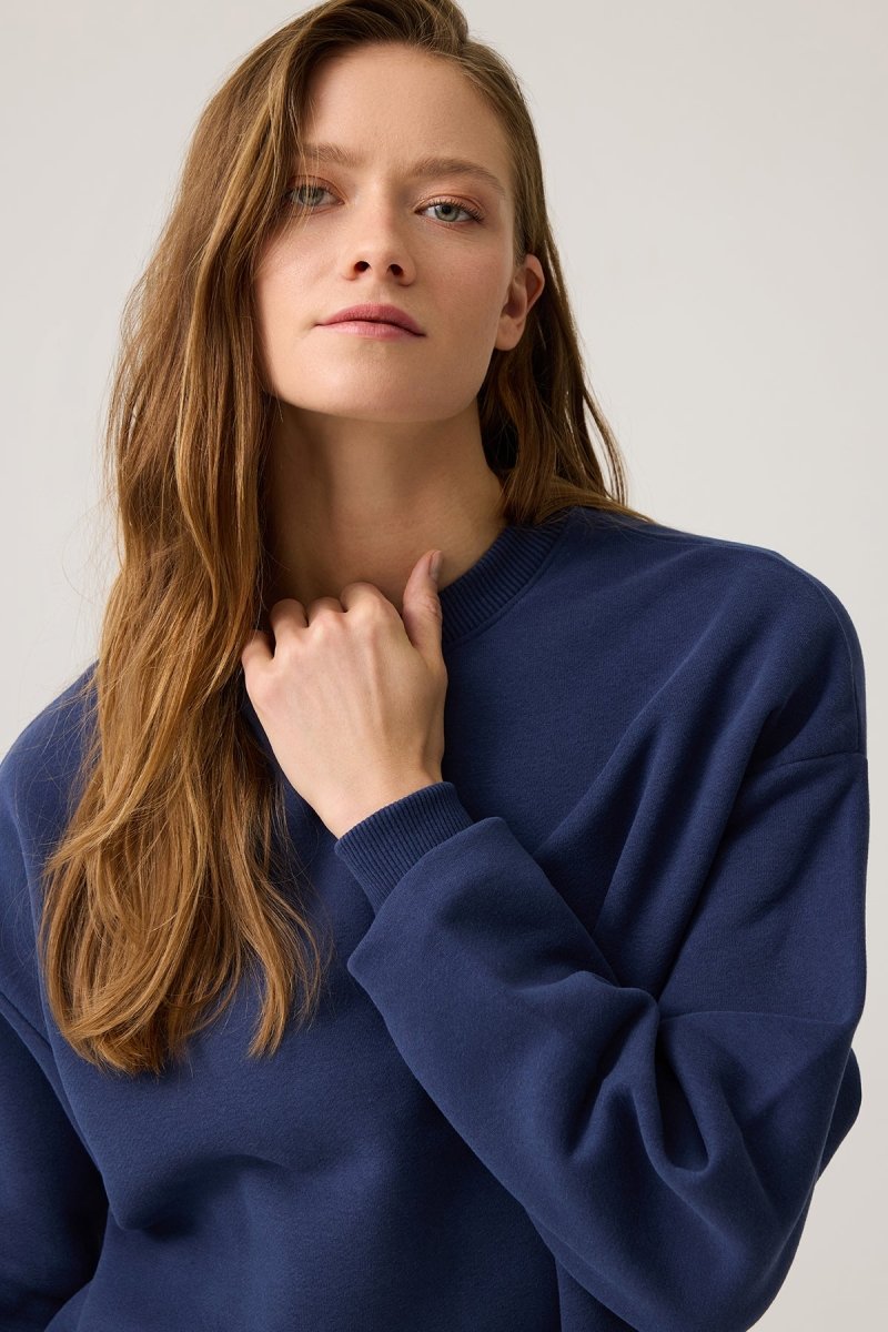 Bisiklet Yaka Bol Sweatshirt