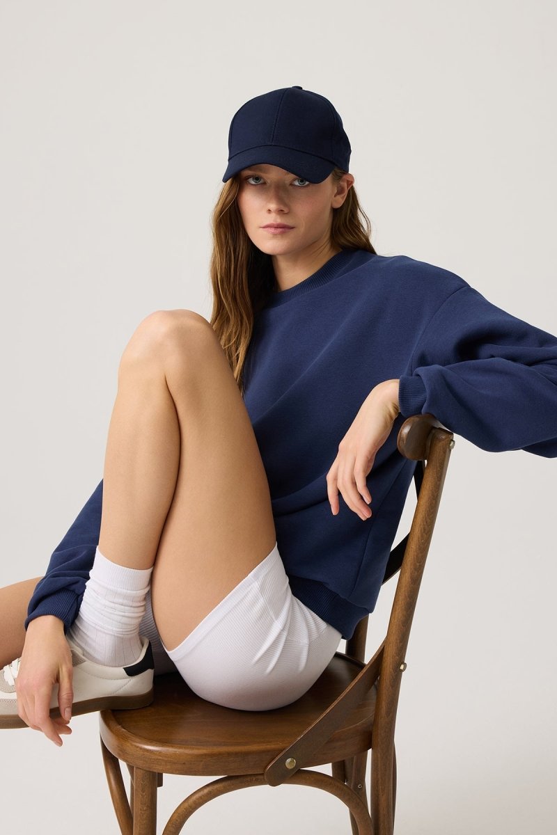 Bisiklet Yaka Bol Sweatshirt