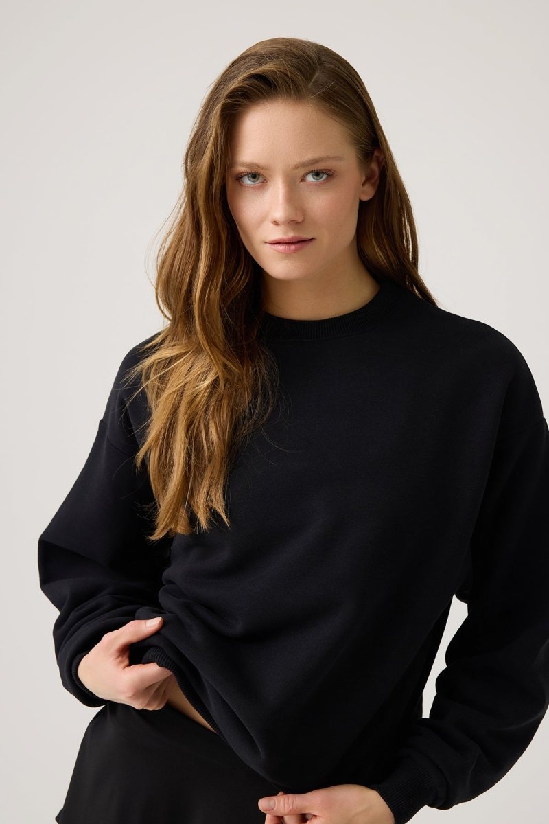 Bisiklet Yaka Bol Sweatshirt
