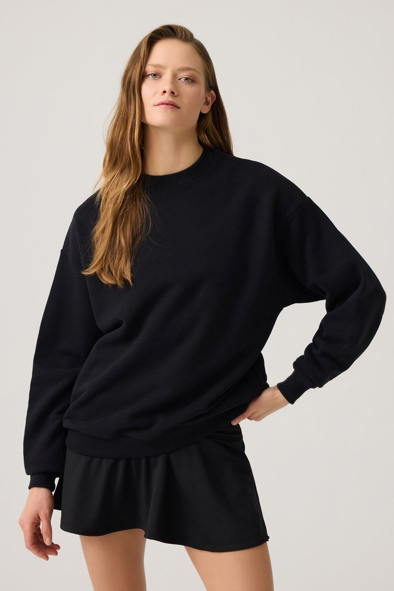 Bisiklet Yaka Bol Sweatshirt
