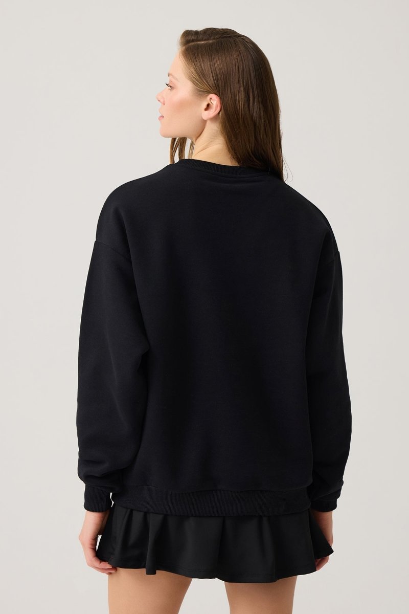 Bisiklet Yaka Bol Sweatshirt