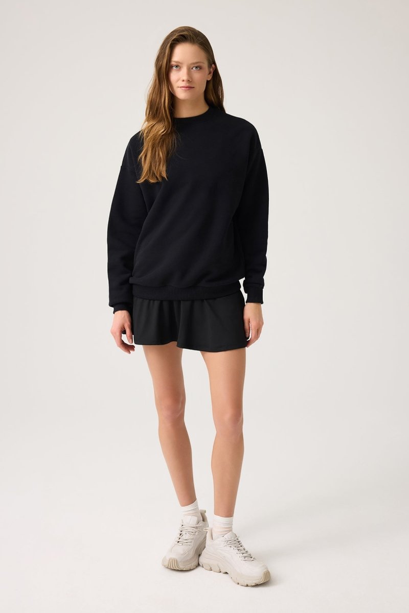 Bisiklet Yaka Bol Sweatshirt