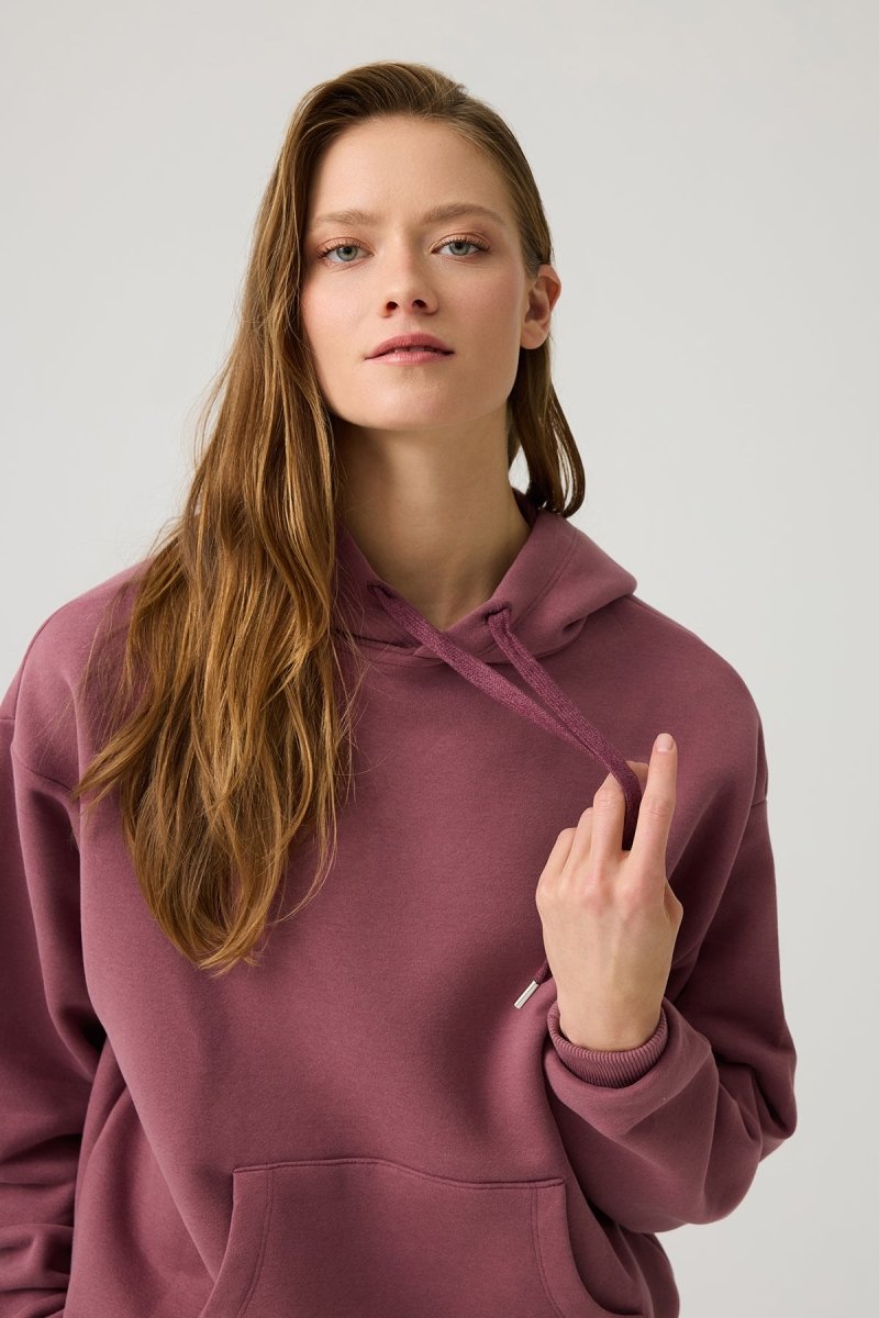 Bol Kesim Kapüşonlu Sweatshirt