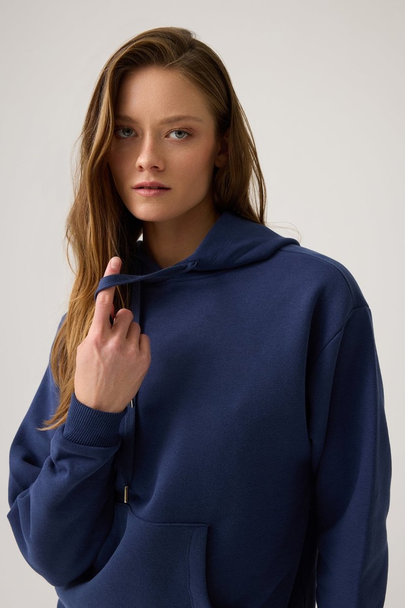 Bol Kesim Kapüşonlu Sweatshirt