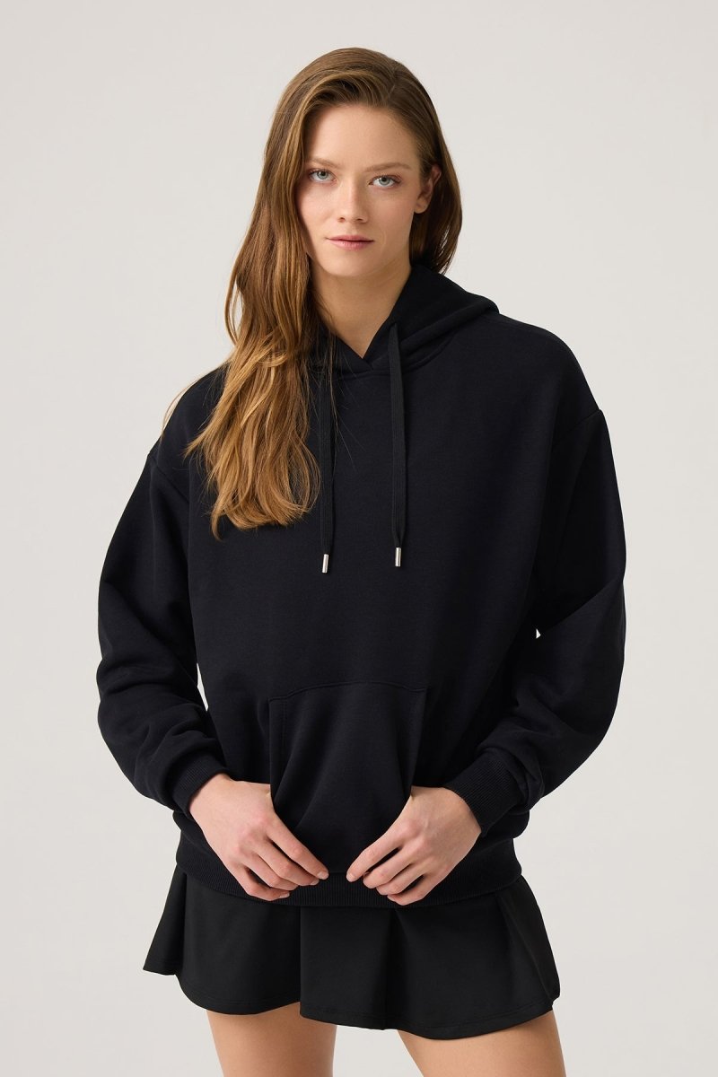Bol Kesim Kapüşonlu Sweatshirt