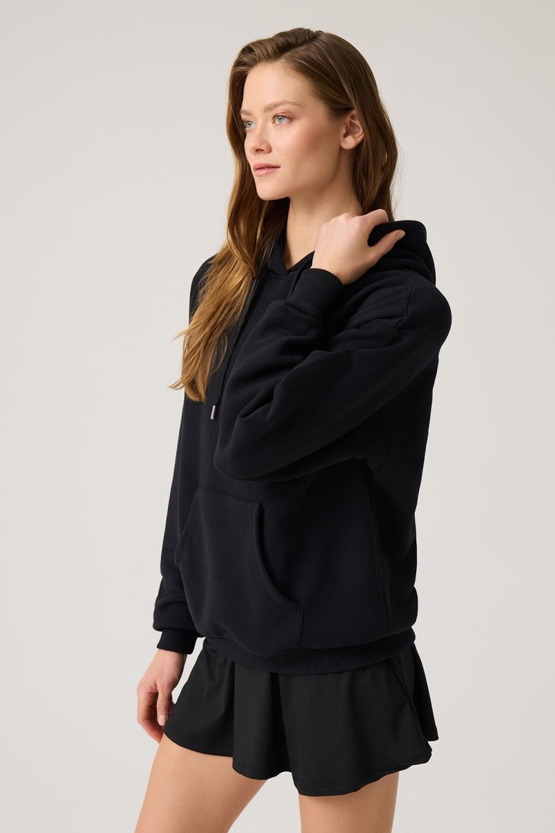 Bol Kesim Kapüşonlu Sweatshirt