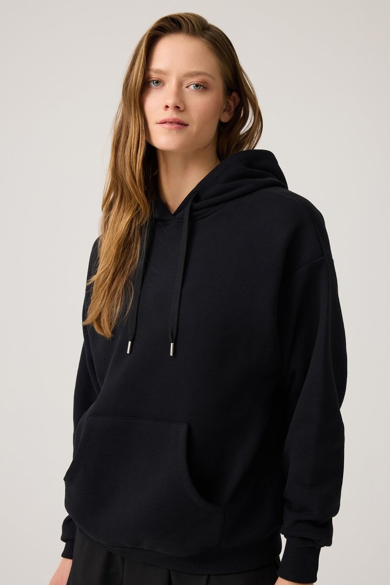 Bol Kesim Kapüşonlu Sweatshirt