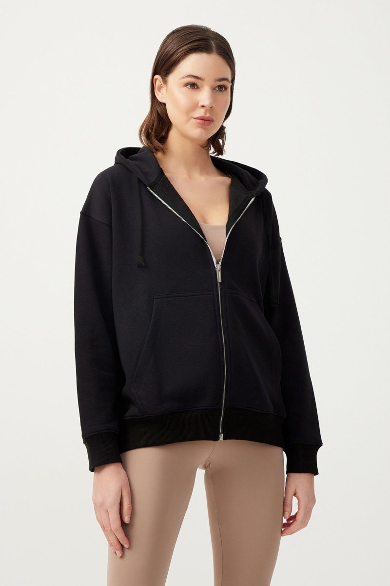 Kapüşonlu Fermuarlı Sweatshirt