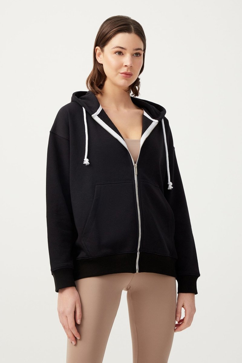 Kapüşonlu Fermuarlı Sweatshirt
