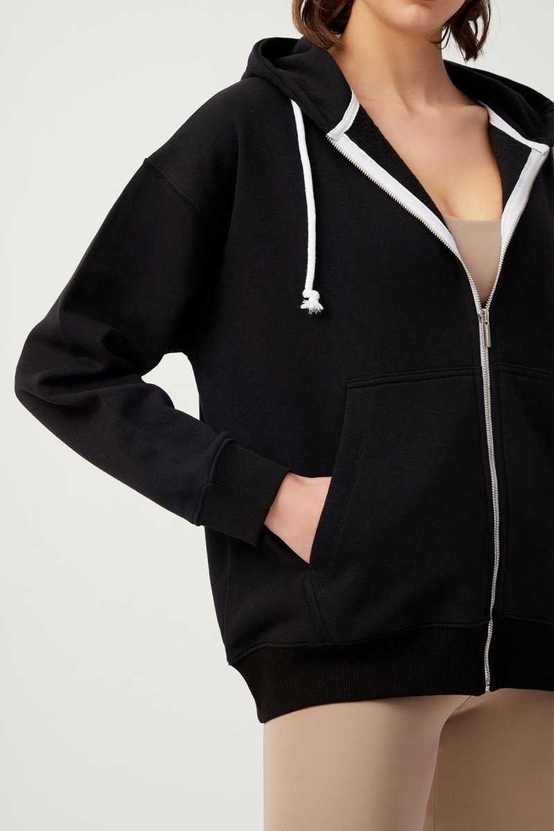 Kapüşonlu Fermuarlı Sweatshirt