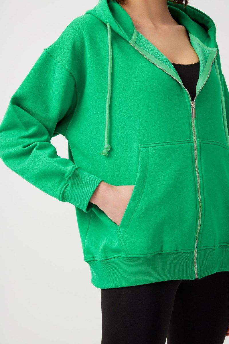 Kapüşonlu Fermuarlı Sweatshirt