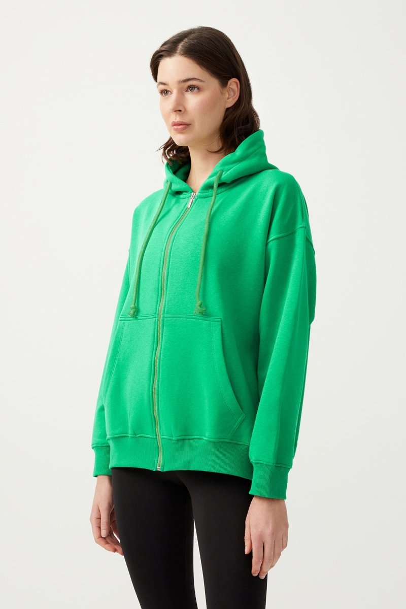 Kapüşonlu Fermuarlı Sweatshirt