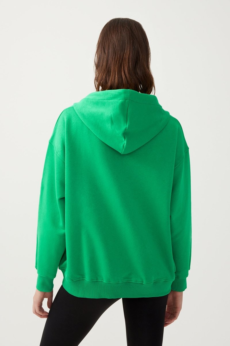 Kapüşonlu Fermuarlı Sweatshirt