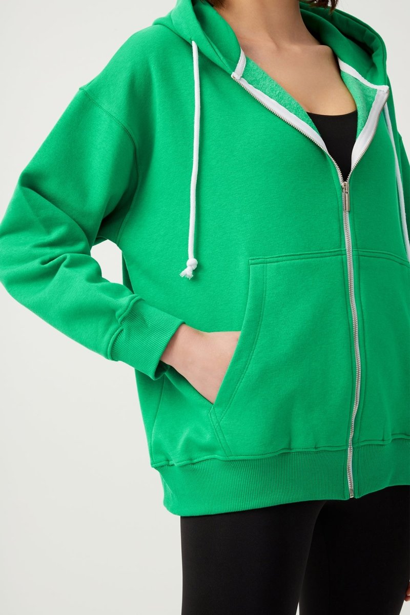 Kapüşonlu Fermuarlı Sweatshirt