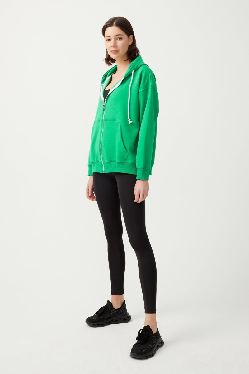 Kapüşonlu Fermuarlı Sweatshirt