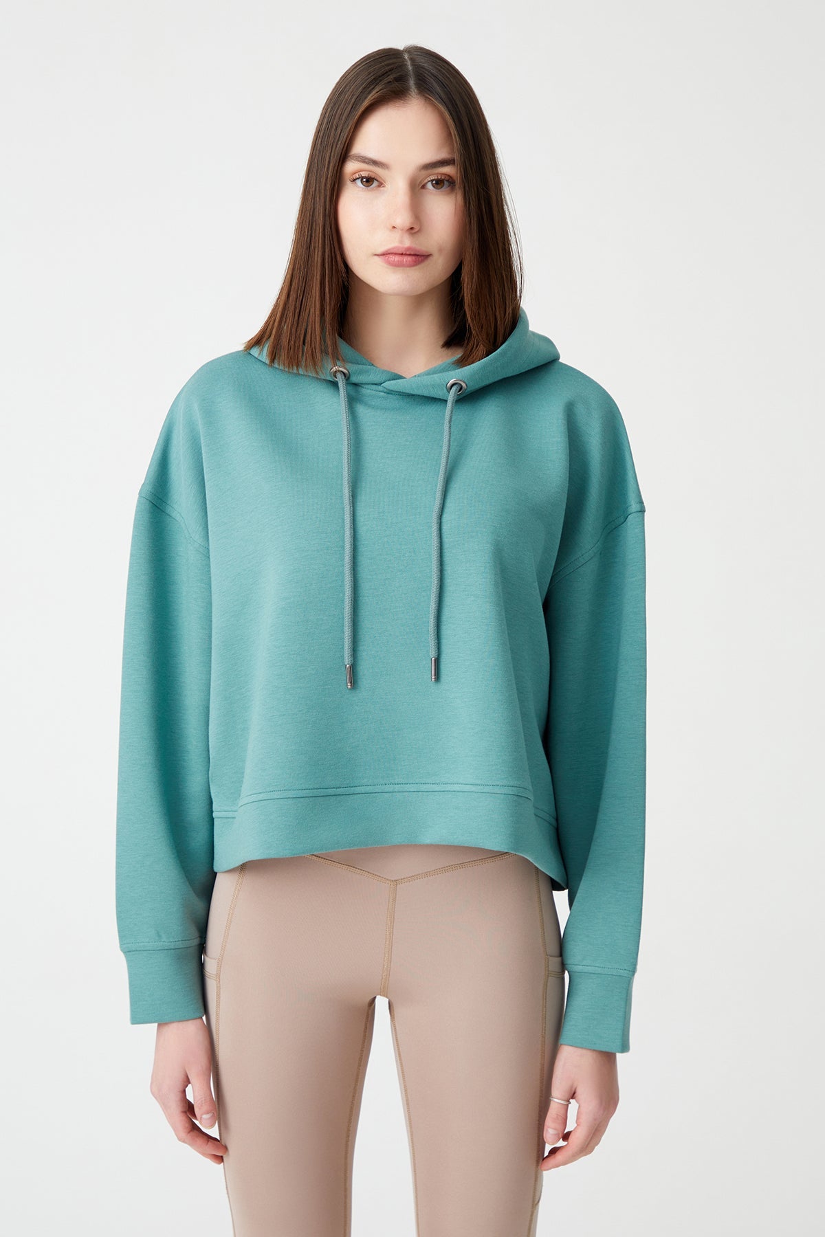 Kapüşonlu Kısa Sweatshirt