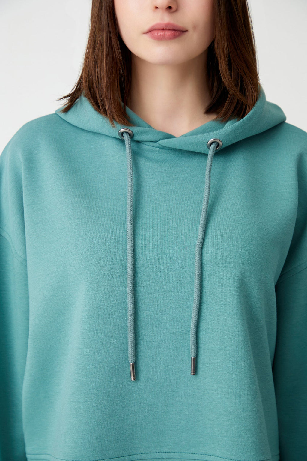 Kapüşonlu Kısa Sweatshirt