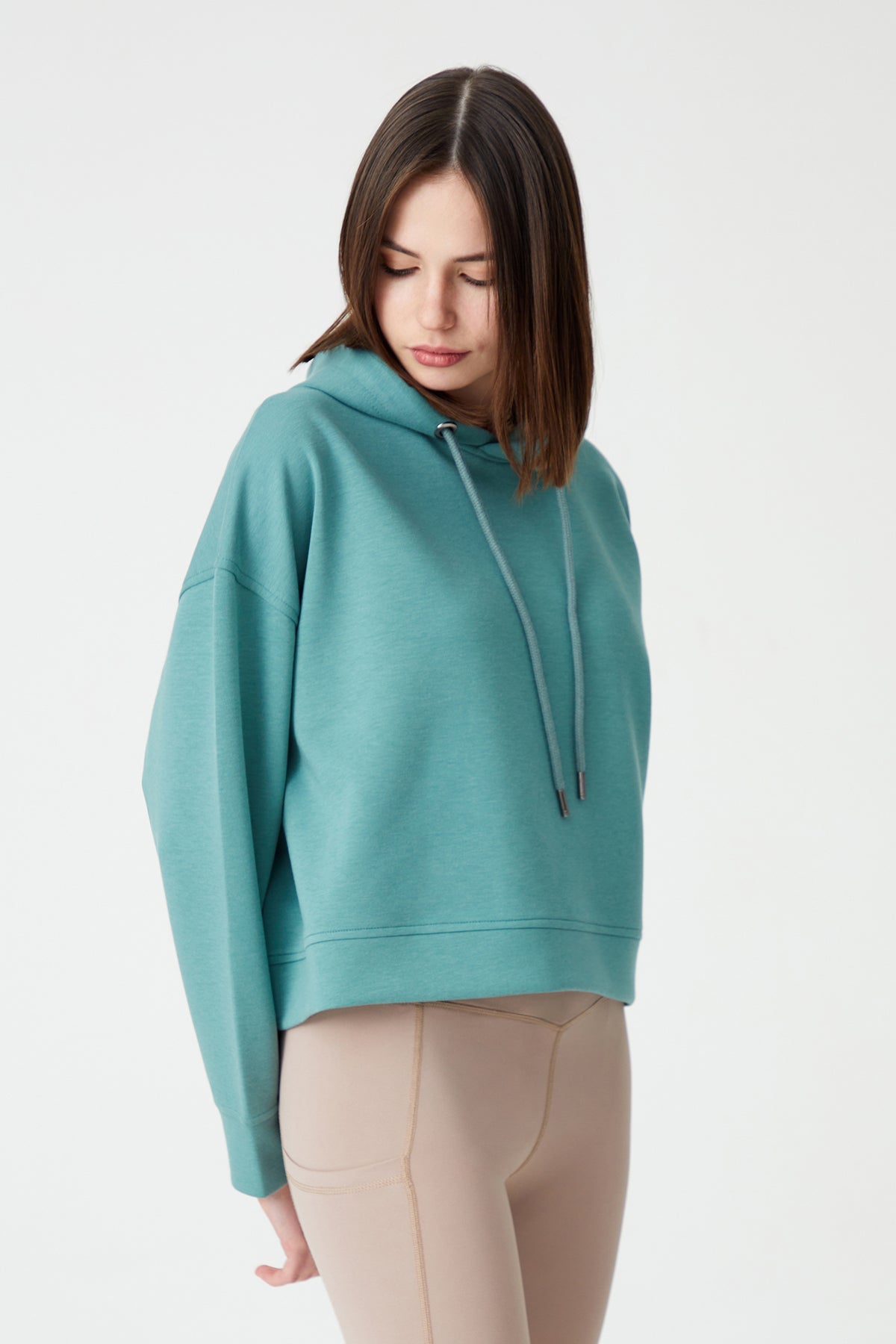 Kapüşonlu Kısa Sweatshirt