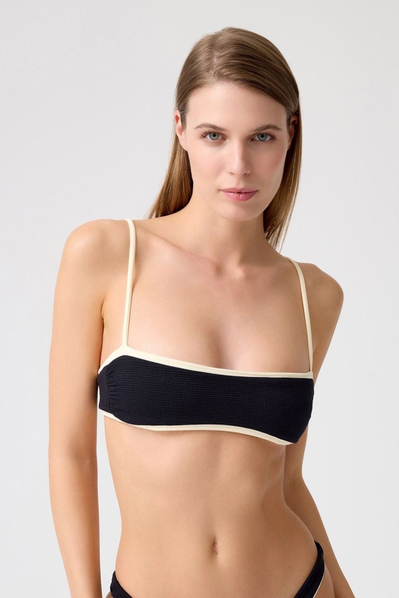 Dokulu Straplez Bikini Üstü