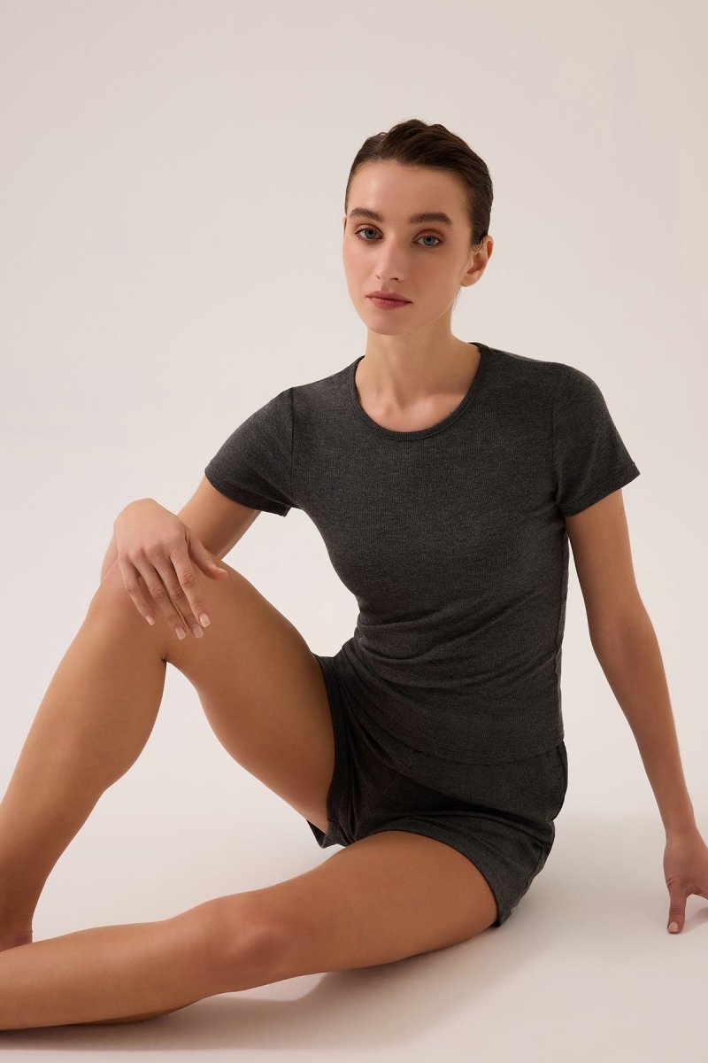 Modal Kısa Kollu Şortlu Pijama Takımı