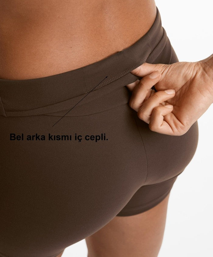 Yüksek Bel Kısa Spor Tayt