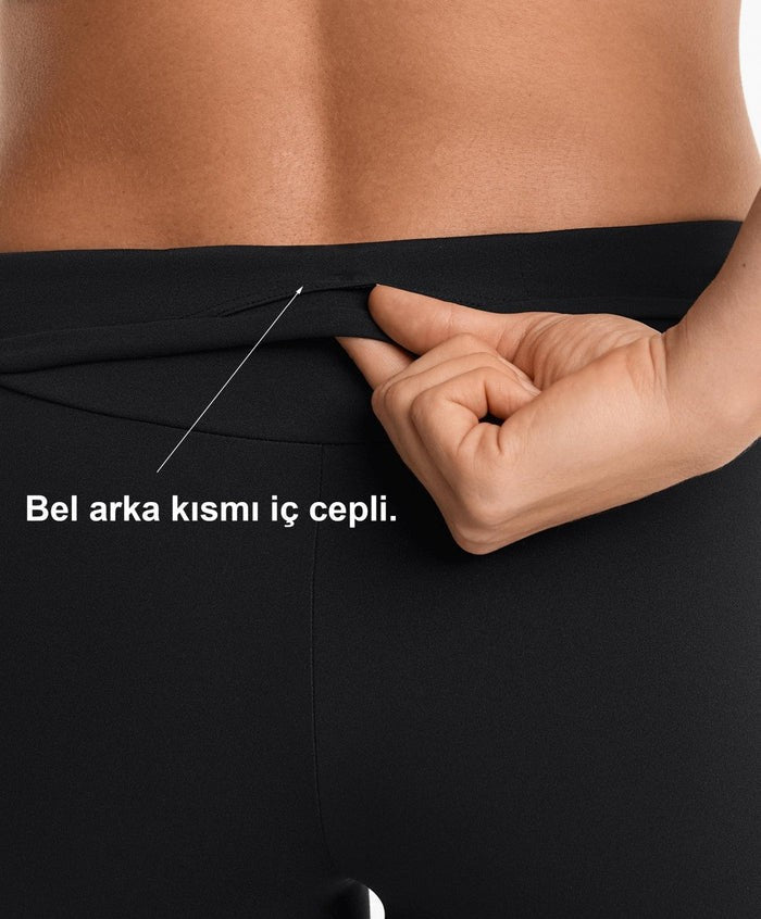 Yüksek Bel Kısa Spor Tayt